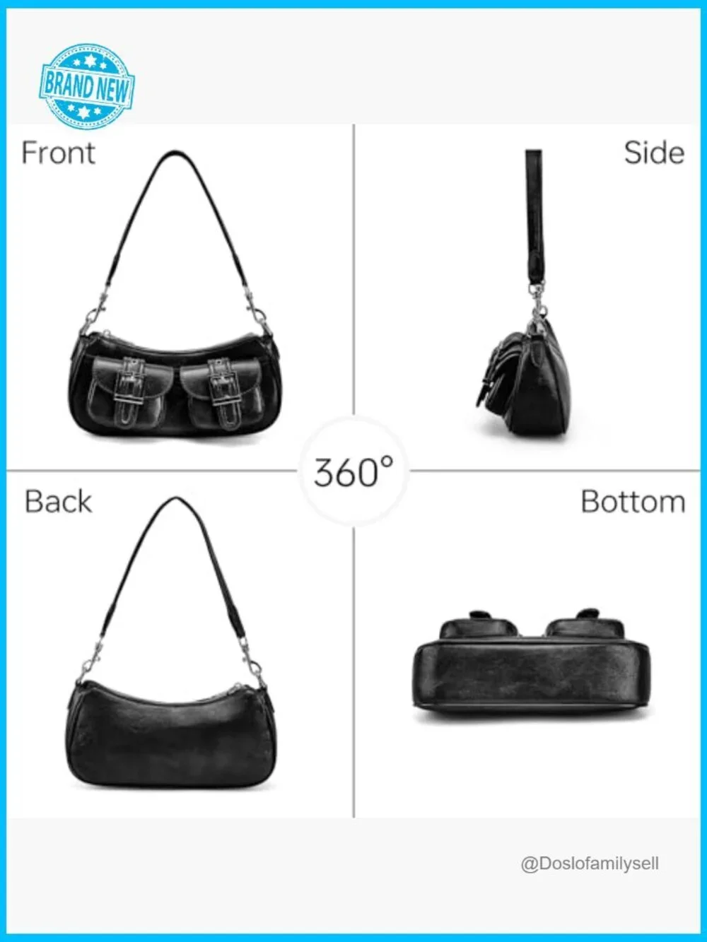 Vintage Y2K Hobo Shoulder Bag Convertible Crossbody Faux Leather Retro